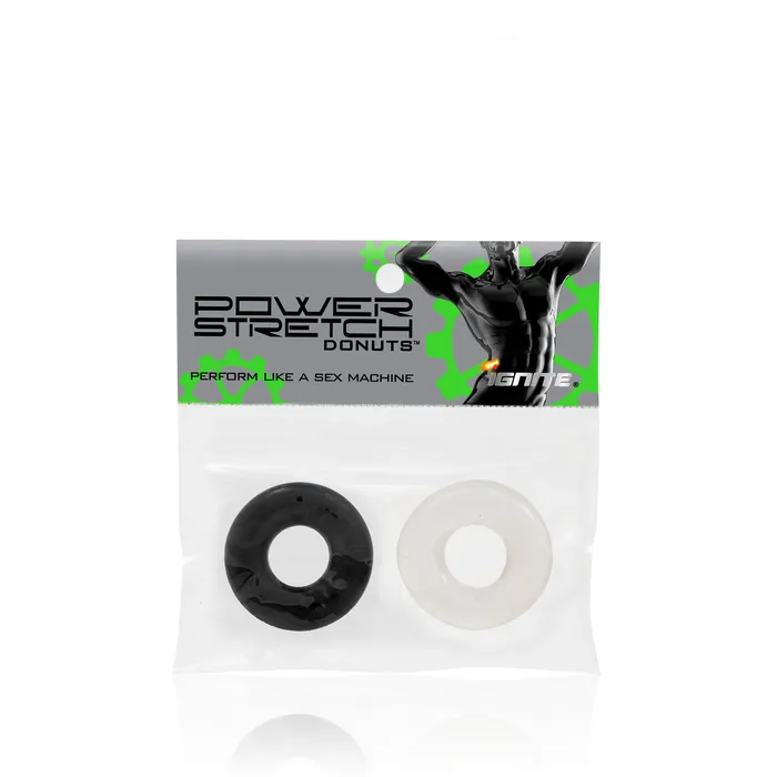 SI Novelties Anal Si95003 COCK RINGS POWER STRETCH DONUTS 2 PACK 1 CLEAR 1 BLACK SI Novelties Anal Si95003 COCK RINGS POWER STRETCH DONUTS 2 PACK 1 CLEAR 1 BLACK