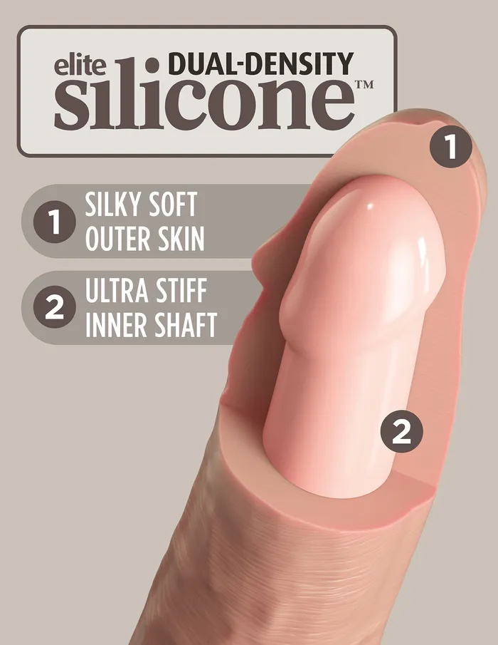 Dildos Pipedream King Cock Elite 8 Inch Dual Density Silicone Cock Light
