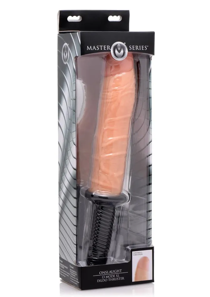 Female Sex Toys Master Series Master Series Onslaught XL Vibrating 9in Dildo Thruster