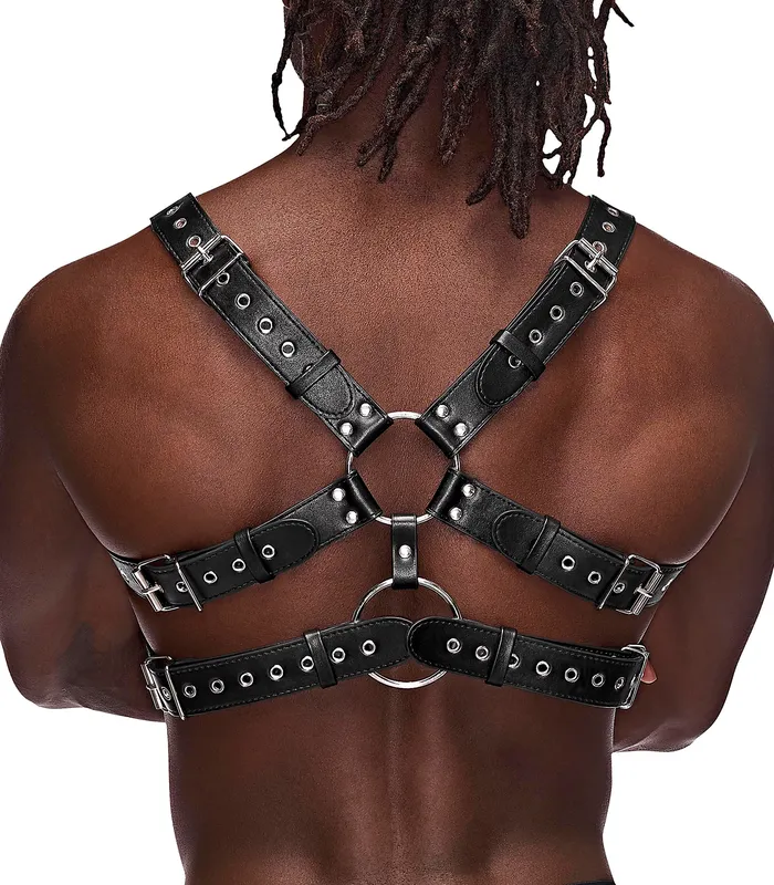 Mens Underwear Male Power Gemini Leather Harness One Size Black Mens Underwear Male Power Gemini Leather Harness One Size Black