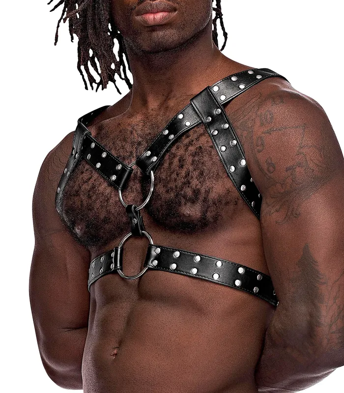 Mens Underwear Male Power Gemini Leather Harness One Size Black Mens Underwear Male Power Gemini Leather Harness One Size Black