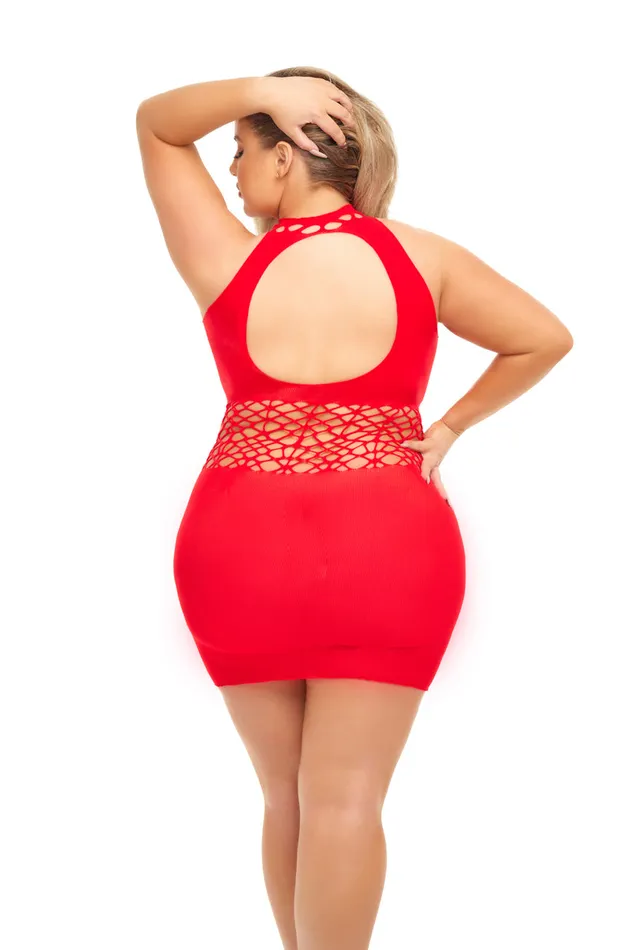 Vibrators Pink Lipstick Rich B Phase Dress Queen Size Red