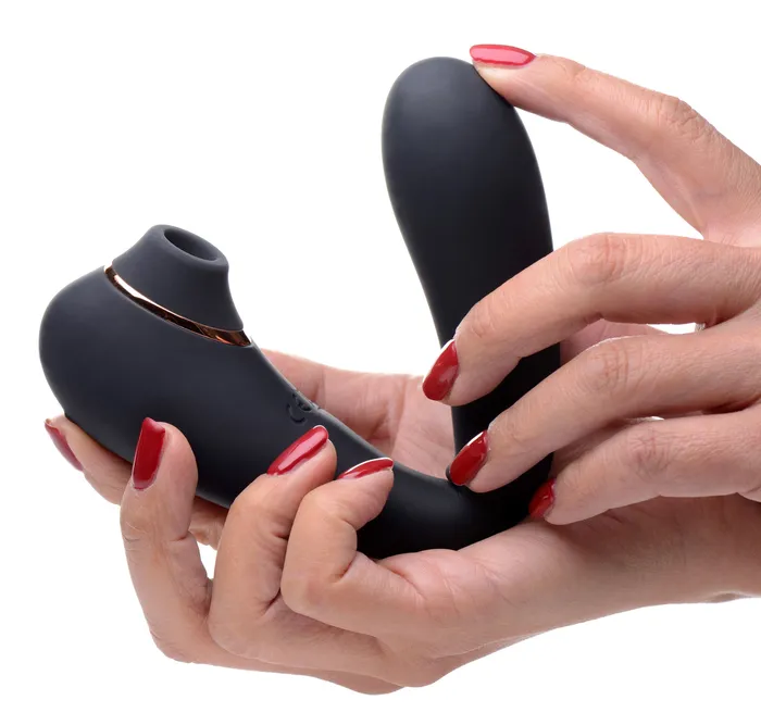 Vibrators XR Brands inmi Shegasm Pose 7x Bendable Suction Silicone Vibrator Black Vibrators XR Brands inmi Shegasm Pose 7x Bendable Suction Silicone Vibrator Black