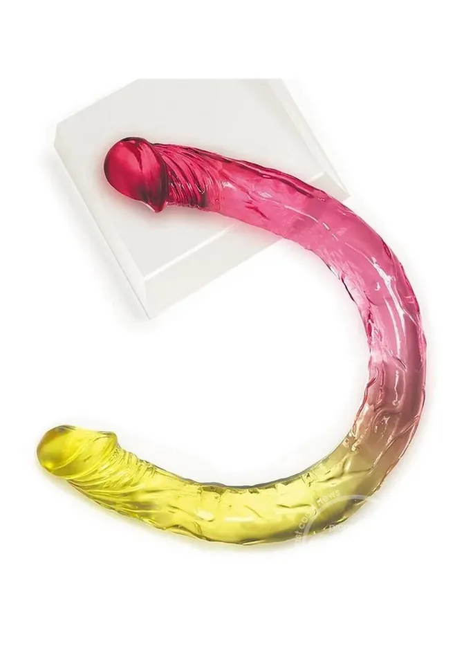 Dildos Icon Brands Shades 17 Inch Double Dong Pink and Yellow