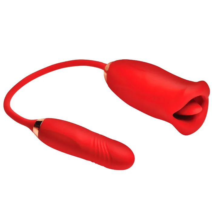 Female Sex Toys XR Brands Magic Kiss Kissing Clitoral Stimulator With Thrusting Vibrator Red Female Sex Toys XR Brands Magic Kiss Kissing Clitoral Stimulator With Thrusting Vibrator Red