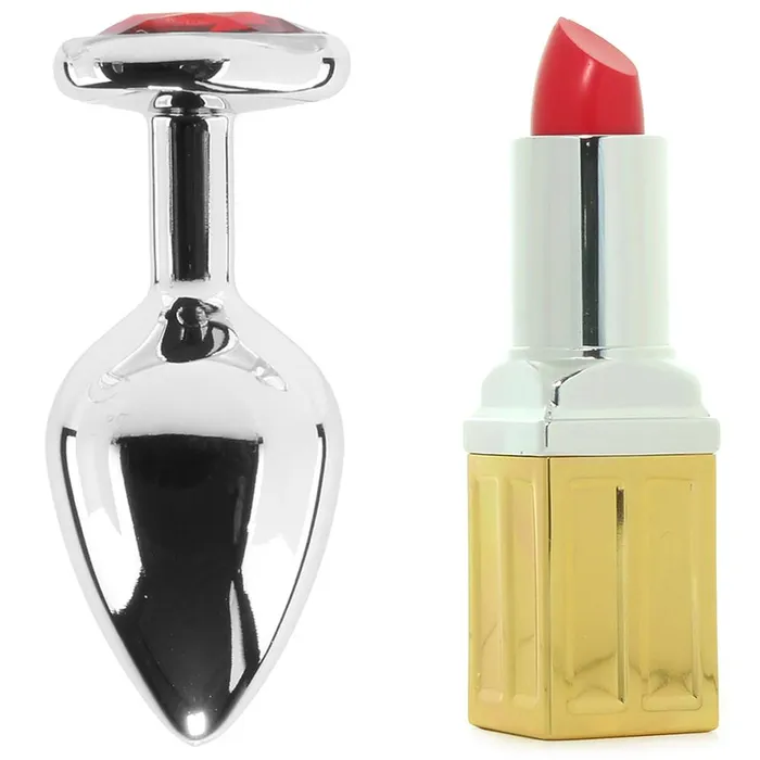 Pink Cherry Booty Sparks Red Heart Gem Anal Plug in Medium Anal