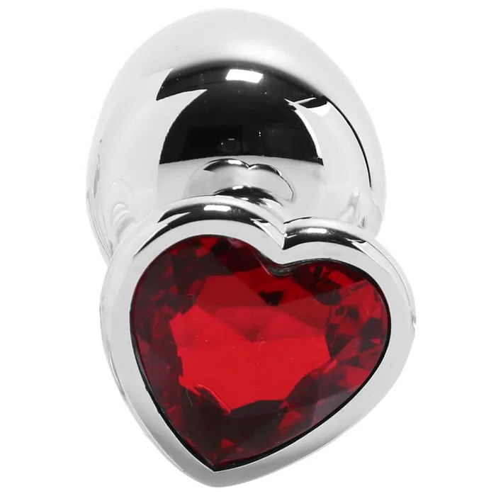 Pink Cherry Booty Sparks Red Heart Gem Anal Plug in Medium Anal