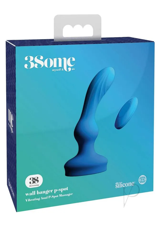 3some Female Sex Toys 3Some Wall Banger Silicone Rechargeable PSpot Anal Vibrator with Remote Control Blue 3some Female Sex Toys 3Some Wall Banger Silicone Rechargeable PSpot Anal Vibrator with Remote Control Blue