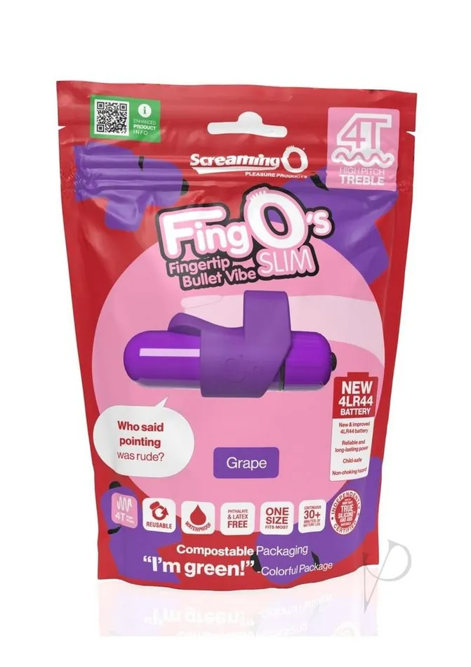 4T FingO Slim Finger Vibrator Grape Screaming O Female Sex Toys