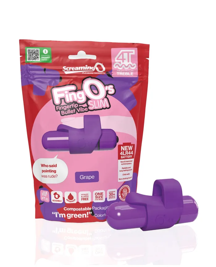 4T FingO Slim Finger Vibrator Grape Screaming O Female Sex Toys