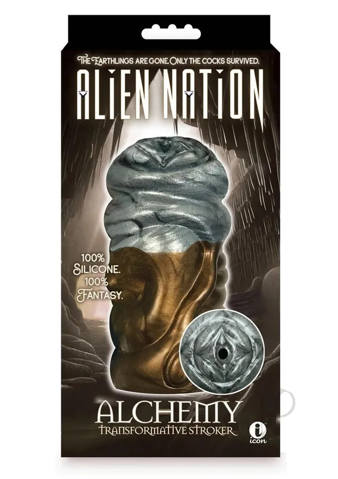 Alien Nation Alien Nation Alchemy Silicone Stroker CopperSilver Male Sex Toys Alien Nation Alien Nation Alchemy Silicone Stroker CopperSilver Male Sex Toys