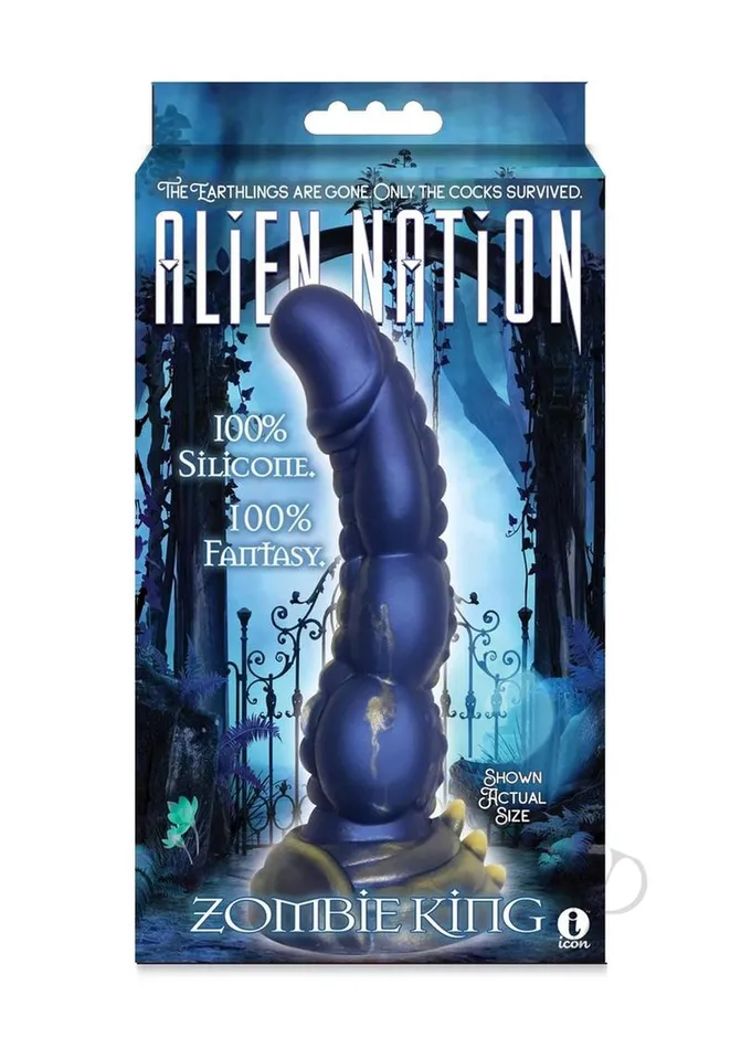 Alien Nation Zombie King Silicone Dildo BlueGray Alien Nation Dildos