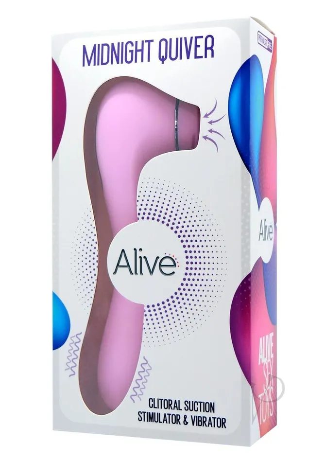 Alive Alive Midnight Quiver Rechargeable Silicone Dual End Vibrator and Clitoral Stimulator Pink Female Sex Toys Alive Alive Midnight Quiver Rechargeable Silicone Dual End Vibrator and Clitoral Stimulator Pink Female Sex Toys