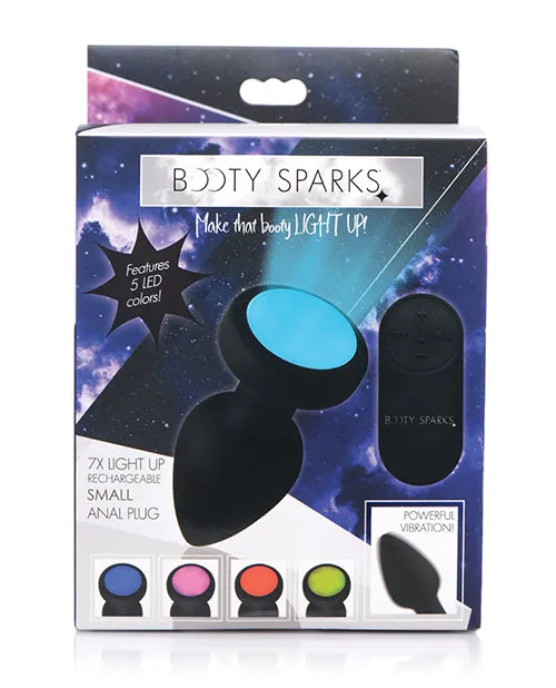 Anal Booty Sparks Booty Sparks Silicone Vibrating LED Plug Small Black