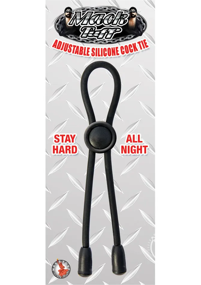 Anal Mack Tuff Mack Tuff Adjustable Silicone Cock Tie Black