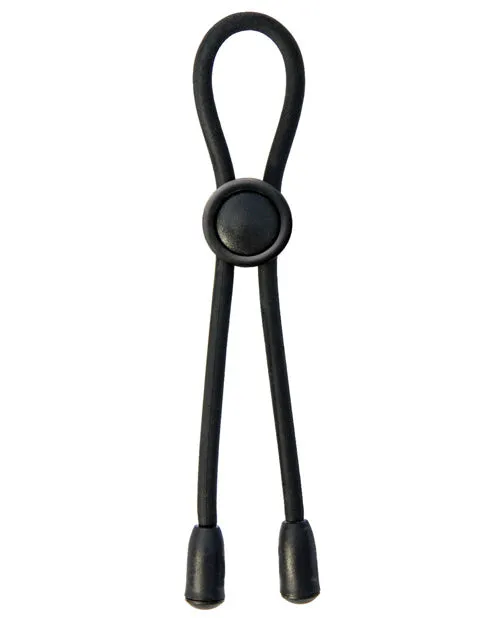 Anal Mack Tuff Mack Tuff Adjustable Silicone Cock Tie Black