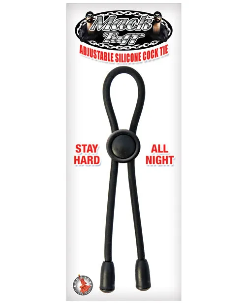 Anal Mack Tuff Mack Tuff Adjustable Silicone Cock Tie Black