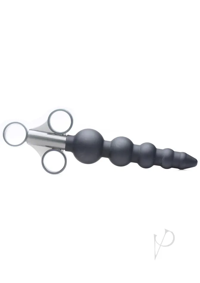 Anal Master Series Silicone Graduated Beads Lubricant Launcher Black Master Series