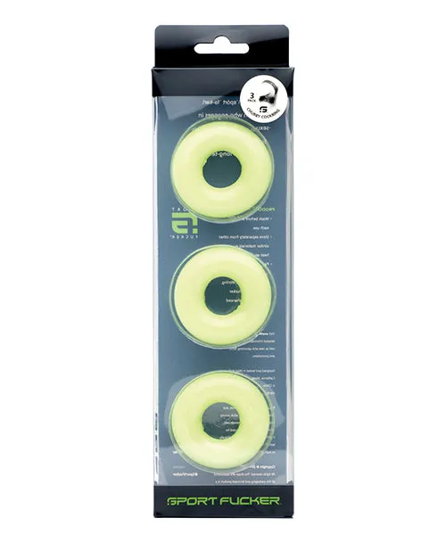 Anal Sport Fucker Sport Fucker Chubby Cockring Pack of 3 Glow