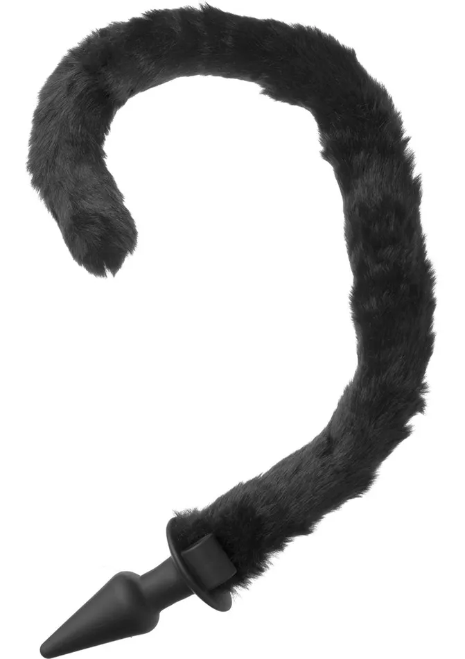 Anal Tailz Bad Kitty Silicone Cat Tail Anal Plug Black Tailz