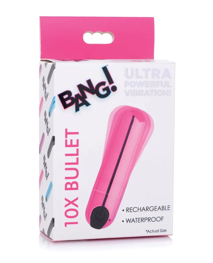 Bang 10X Vibrating Metallic Rechargeable Bullet Vibrator Pink Bang Vibrators
