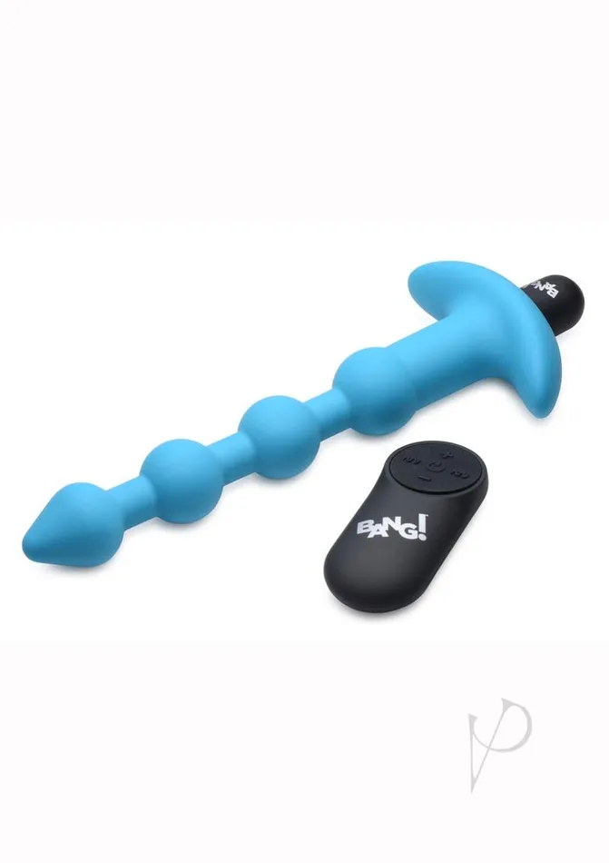 Bang Male Sex Toys Bang Vibrating Silicone Rechargeable Anal Beads with Remote Control Blue
