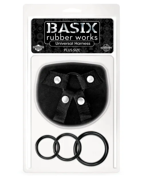 Basix Rubber Works Plus Size Basix Rubber Works Universal Harness Plus Size Black