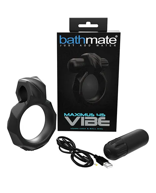 Bathmate Bathmate Maximus Vibe 45 Rechargeable Silicone Cock Ring Black Male Sex Toys Bathmate Bathmate Maximus Vibe 45 Rechargeable Silicone Cock Ring Black Male Sex Toys
