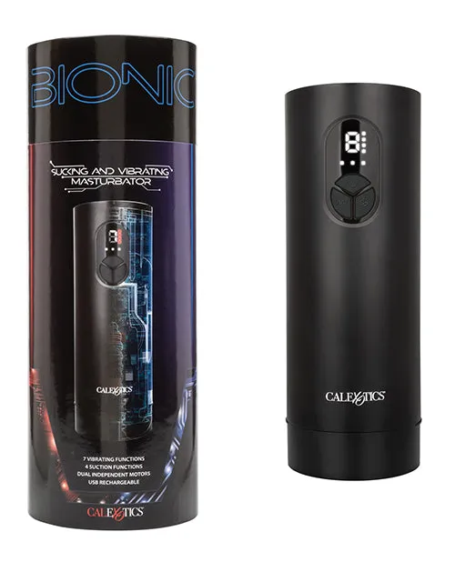 Bionic Sucking and Vibrating Rechargeable Anal Masturbator Black Bionic Male Sex Toys Bionic Sucking and Vibrating Rechargeable Anal Masturbator Black Bionic Male Sex Toys