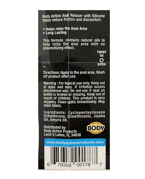 Body Action Anal Relaxer Silicone Lubricant 5oz Body Action Products Anal Body Action Anal Relaxer Silicone Lubricant 5oz Body Action Products Anal