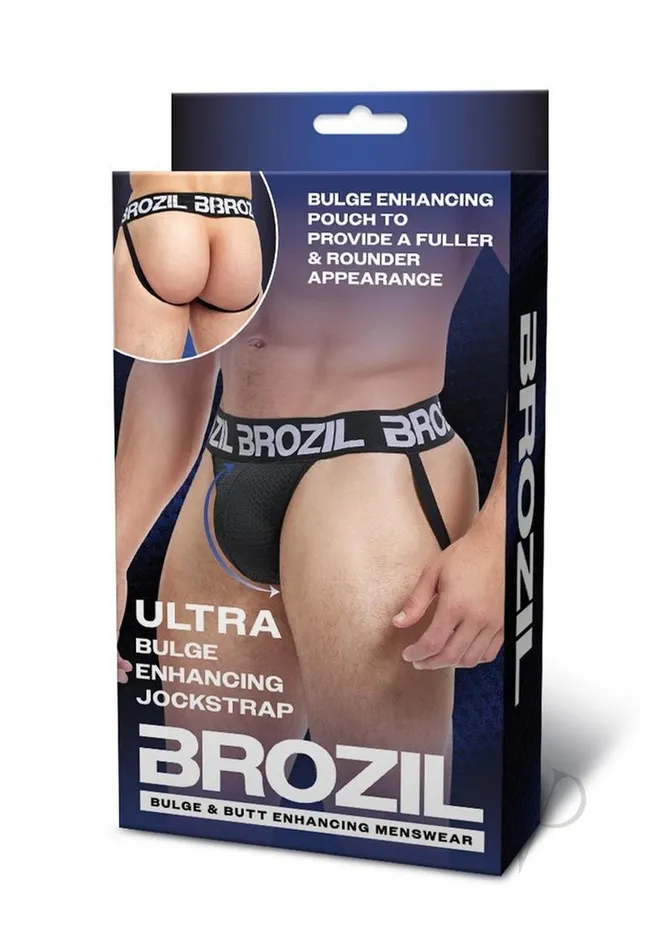 Brozil Ultra Bulge Enhancing Jockstrap SmallMedium Black Brozil Anal