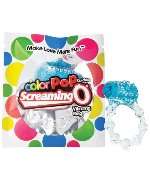Color Pop Male Sex Toys Color Pop Quickie Screaming O Vibrating Ring Silicone Cock Ring Blue