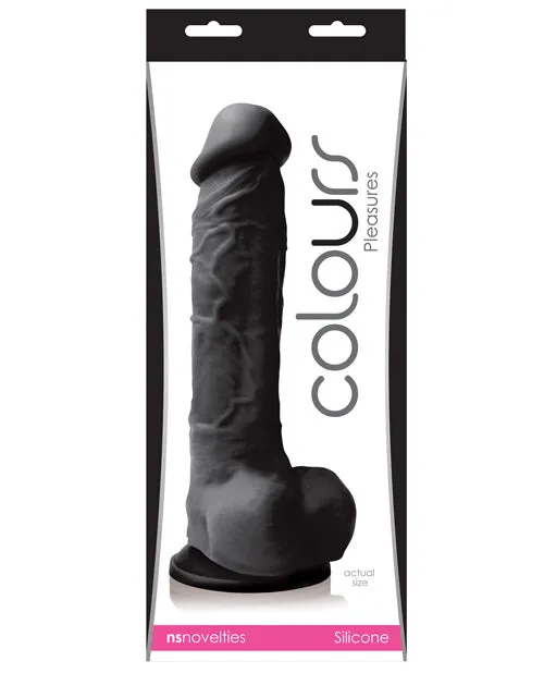 Colours Pleasures Silicone Dildo 8in Black Colours Dildos Colours Pleasures Silicone Dildo 8in Black Colours Dildos