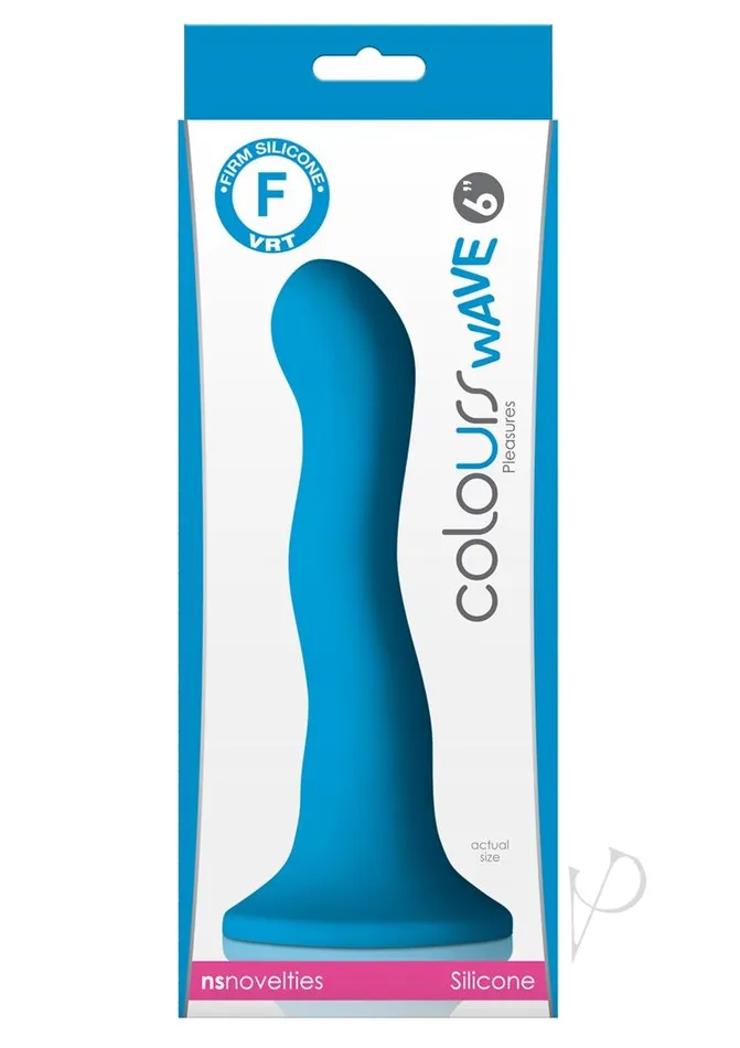 Colours Pleasures Wave Silicone Dildo 6in Blue Colours Dildos