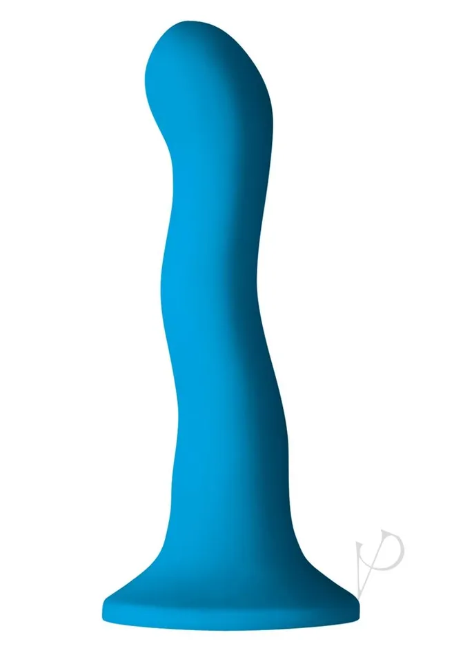 Colours Pleasures Wave Silicone Dildo 6in Blue Colours Dildos