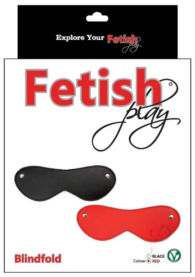 Couples Fetish Play Blindfold Vegan Leather Red Rouge