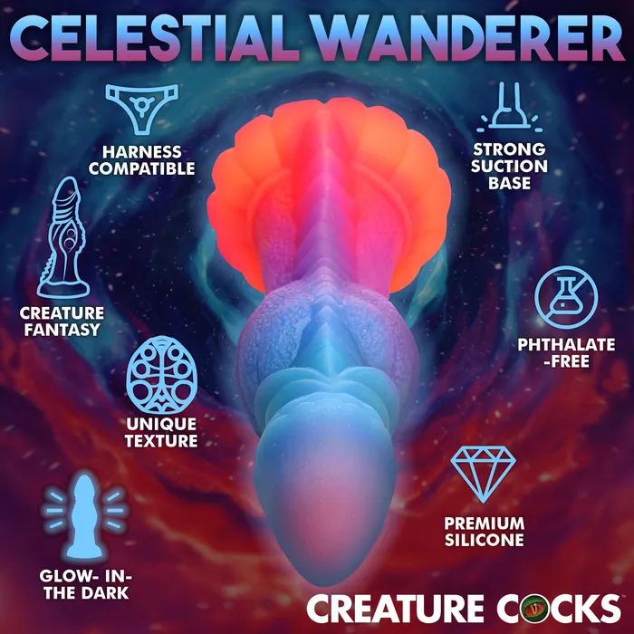 Creature Cocks Dildos Galactic Cock Alien Creature GlowintheDark Silicone Dildo