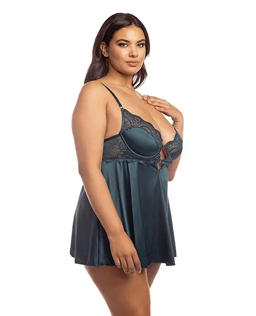 Diana Satin Lace Babydoll wRing Keyhole Detail Reflecting Pond 2X Rsvp By Oh La La Cheri Couples Diana Satin Lace Babydoll wRing Keyhole Detail Reflecting Pond 2X Rsvp By Oh La La Cheri Couples