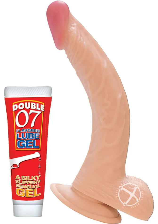 Dildos All American Whoppers Curve Dildo with Balls 8in Vanilla Whoppers