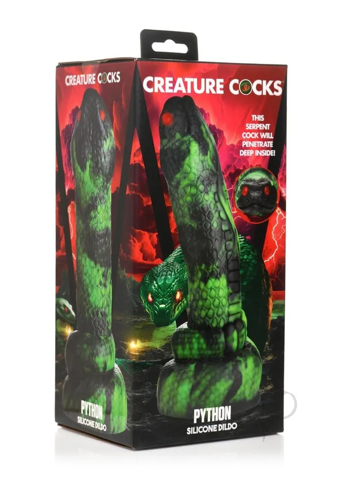 Dildos Creature Cocks Creature Cocks Python Silicone Dildo GreenBlackRed