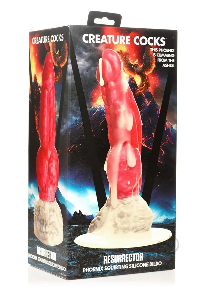 Dildos Creature Cocks Creature Cocks Resurrector Phoenix Squirting Silicone Dildo RedWhite