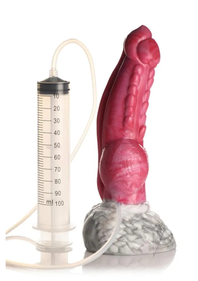 Dildos Creature Cocks Creature Cocks Resurrector Phoenix Squirting Silicone Dildo RedWhite