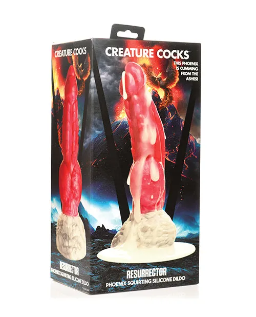 Dildos Creature Cocks Creature Cocks Resurrector Phoenix Squirting Silicone Dildo RedWhite