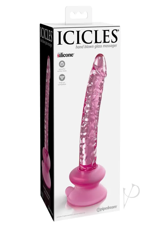 Dildos Icicles No 86 Glass Wand with Bendable Silicone Suction Cup Pink Icicles Dildos Icicles No 86 Glass Wand with Bendable Silicone Suction Cup Pink Icicles
