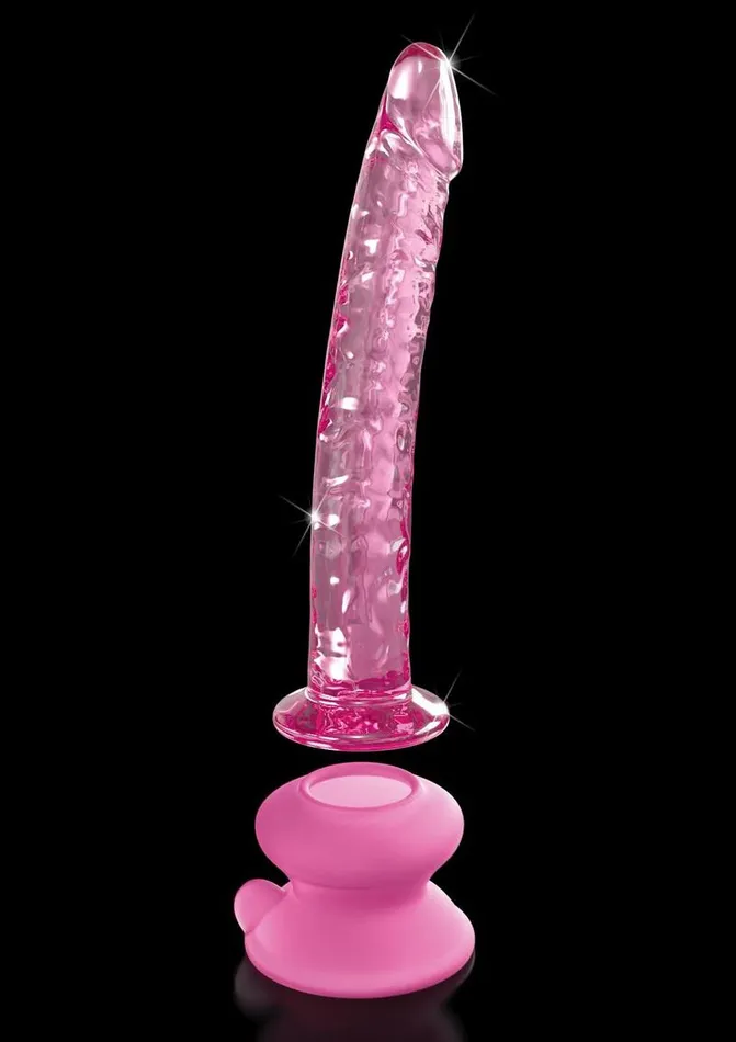 Dildos Icicles No 86 Glass Wand with Bendable Silicone Suction Cup Pink Icicles