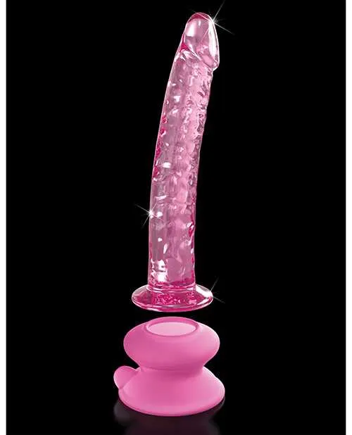 Dildos Icicles No 86 Glass Wand with Bendable Silicone Suction Cup Pink Icicles