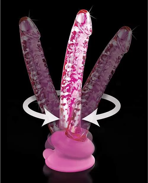 Dildos Icicles No 86 Glass Wand with Bendable Silicone Suction Cup Pink Icicles