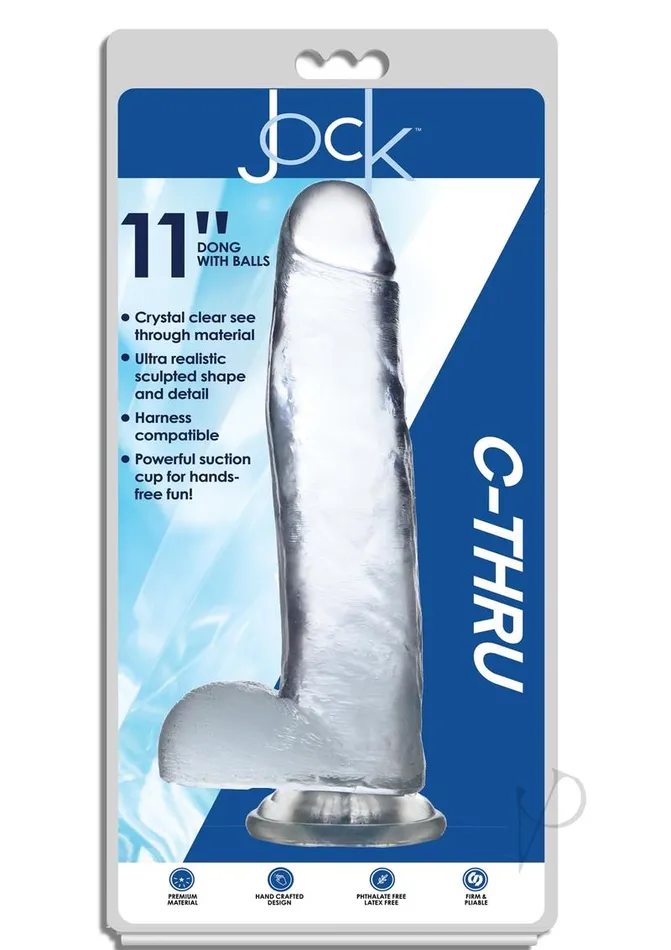 Dildos Jock CThru Realistic Dong with Balls 11 in Clear Jock