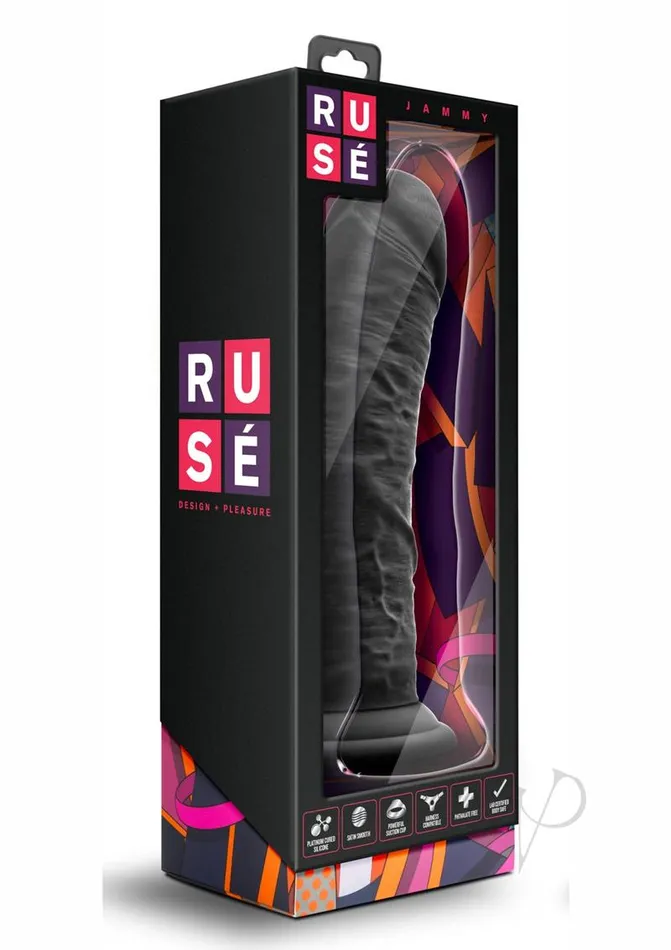 Dildos Ruse Ruse Jammy Silicone Dildo 8in Black