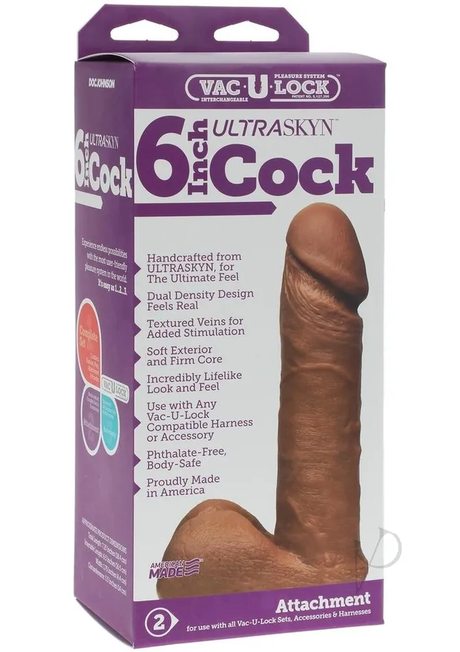 Dildos VacULock Ultraskyn Dildo 6in Caramel Vac U Lock